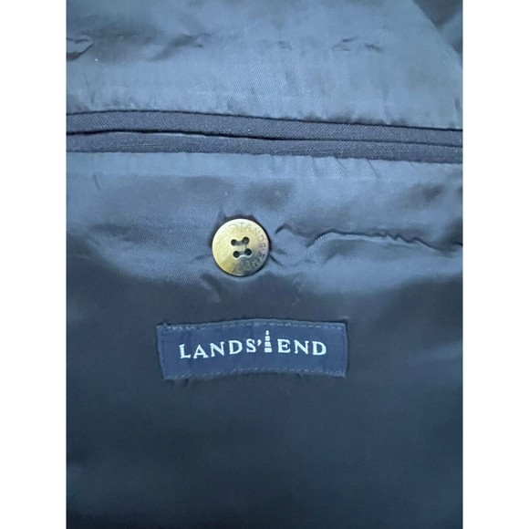 Lands End Mens Navy Blue 100% Wool Two Gold Button Blazer Sz 46R - Picture 10 of 11